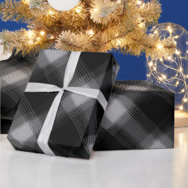 Zwart Grijs Stedelijk Rook Geruit Patroon Cadeaupapier