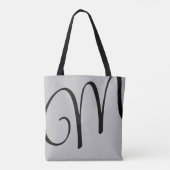 Zwart & grijs Stijlvolle Canvas tas met haar naam (Achterkant)