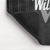 Zwart grijs  streepjesretro monogram muismat (Hoek)