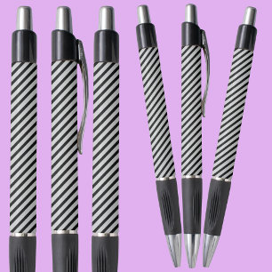 Zwart Grijs Strepen Abstract Patroon Pen