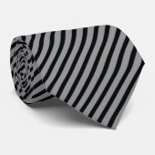 Zwart Grijs Strepen Abstract Patroon Stropdas (Opgerold)