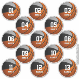zwart grijs team kleuren basketbal 13 spelers sticker