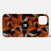 Zwart grijs team kleuren basketbal sport patroon Case-Mate iPhone case (Achterkant (horizontaal))