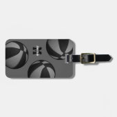 zwart grijs team kleuren basketbaltas bagagelabel (Voorkant horizontaal)