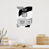 Zwart Grijs Team Kleuren Herdenkingsvolleybal Poster (Keuken)