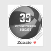 zwart grijs team kleuren jongens basketbal sticker (Vel)