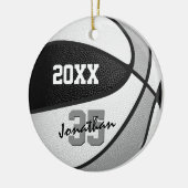 zwart grijs team kleuren jongens meisjes naam bask keramisch ornament (Links)