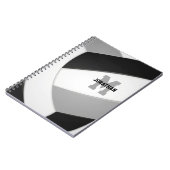 zwart grijs team kleuren meisjes volleybal notitieboek (Linkerzijde)