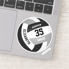 zwart grijs team kleuren meisjes volleybal sticker