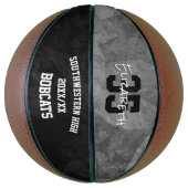 Zwart grijs team kleuren sport seizoen aandenken basketbal (Verticaal)