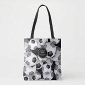 Zwart grijs team kleuren voetbal coach cadeau tote bag (Voorkant)