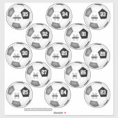 Zwart grijs team kleuren voetballen voor 13 speler sticker (Vel)