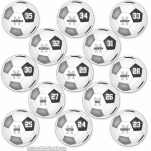 Zwart grijs team kleuren voetballen voor 13 speler sticker