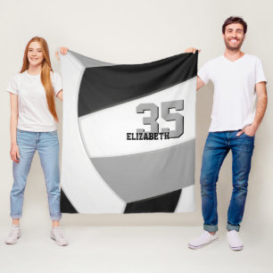 Zwart Grijs Team Kleuren Volleybal Fleece Deken