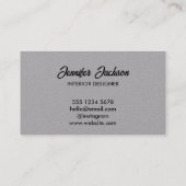 Zwart & Grijs Typografie Minimaal Neutraal Minimaa Visitekaartje (Achterkant)