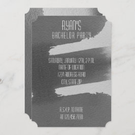 Zwart & Grijs Uitnodiging voor Jonggezellenfeest