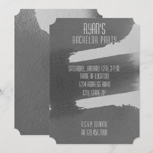Zwart & Grijs Uitnodiging voor Jonggezellenfeest