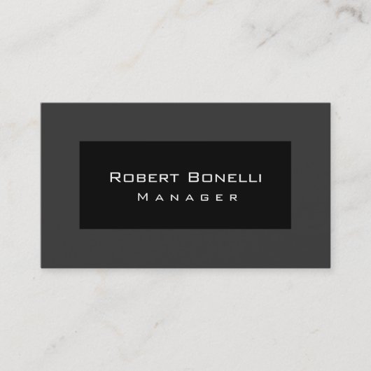 Zwart grijs uniek platte Visitekaartje (Voorkant)