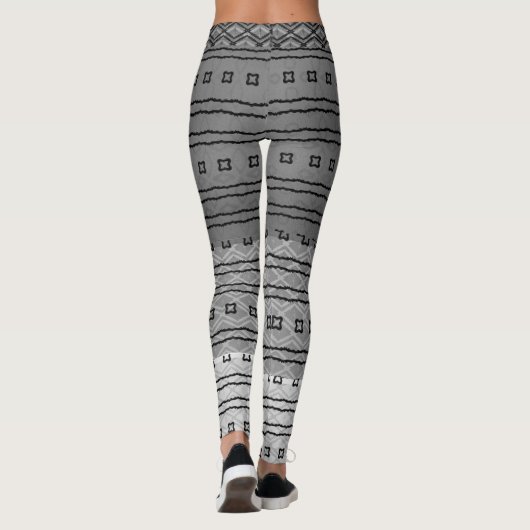 Zwart grijs verlooppatroon Leggings (Achterkant)