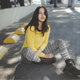 Zwart grijs verlooppatroon Leggings