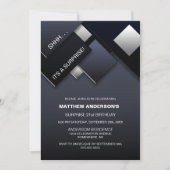 Zwart Grijs Verrassing 21e Verjaardagsfeestje Kaart (Voorkant)