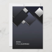 Zwart Grijs Verrassing 21e Verjaardagsfeestje Kaart (Achterkant)