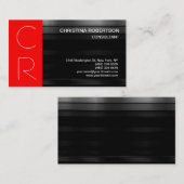 Zwart grijs Visitekaartje met zwarte streep (Voorkant / Achterkant)