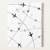 Zwart & grijs Vliegtuig Vliegen, Eenvoudig, Minima Planner (Achterkant)