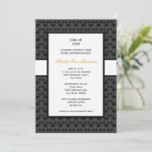 Zwart grijs Vloour de Lis-grens Formeel Afstuderen Kaart (Staand voorkant)