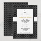 Zwart grijs Vloour de Lis-grens Formeel Afstuderen Kaart (Voorkant / Achterkant)