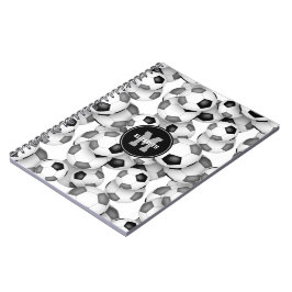 zwart grijs voetbalballen patroon kids sport notitieboek