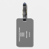 zwart grijs voetbalteam kleuren tas ID jongens Bagagelabel (Achterkant verticaal)