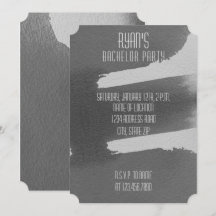 Zwart & Grijs vrijgezellenfeest uitnodiging