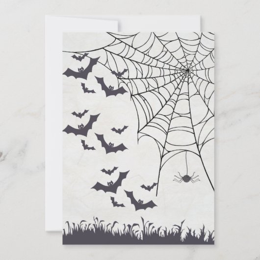 Zwart Grijs Wickedly Spooky Ghost Halloween Kaart (Achterkant)