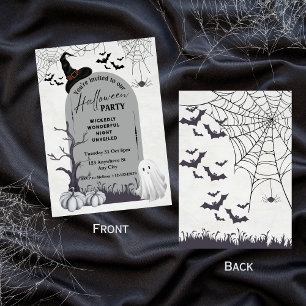 Zwart Grijs Wickedly Spooky Ghost Halloween Kaart