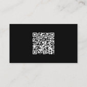 Zwart, Grijs & Wit Aangepaste Foto & QR Code Visitekaartje (Achterkant)