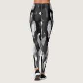 Zwart grijs wit Abstract patroon Leggings (Achterkant)