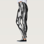 Zwart grijs wit Abstract patroon Leggings (Links)