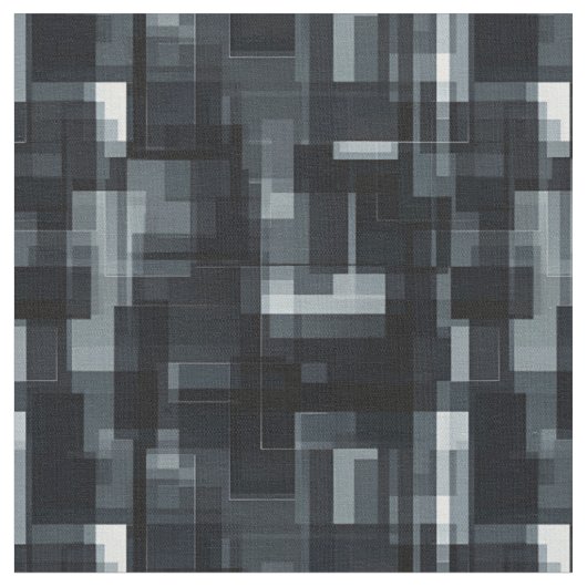 Zwart / Grijs / Wit Abstract Stof (Close Up)