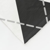 Zwart Grijs Wit Argyle Plaid Monogrammed Fleece Deken (Hoek)