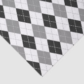 zwart grijs wit argyle plaid tissuepapier (Detail)