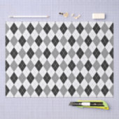 zwart grijs wit argyle plaid tissuepapier (Craft)