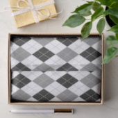 zwart grijs wit argyle plaid tissuepapier (Geschenk)