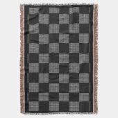 Zwart Grijs Wit Buffel Controleer Stijl Chain Mail Deken (Voorkant Verticaal)