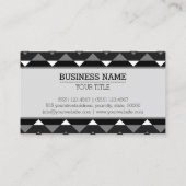 Zwart grijs wit Chevron Zigzag Monogram Visitekaartje (Achterkant)