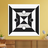 Zwart, grijs & wit geometrisch abstracte kunst canvas afdruk (Insitu (Woonkamer))