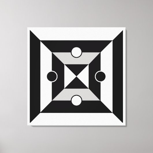 Zwart, grijs & wit geometrisch abstracte kunst canvas afdruk (Voorkant)