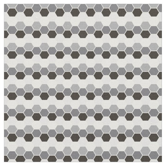 Zwart Grijs Wit Geometrisch Hex Hexagram Stof (Close Up)