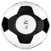 Zwart grijs wit met monogram voetbal (Gedraaid)