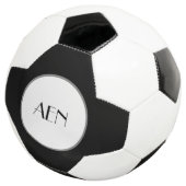 Zwart grijs wit met monogram voetbal (Drie kwart)